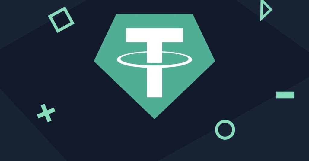 Usdt logo in the form of ether cryptocurrency