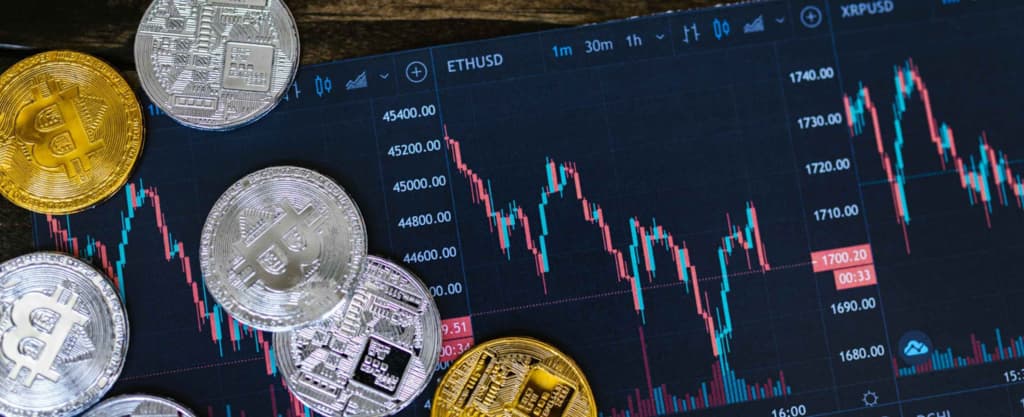 Cryptocurrency lies on the back of the chart